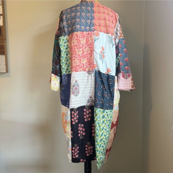 Boho Patchwork Kimono Duster Robe Jacket - Picture 2 of 6